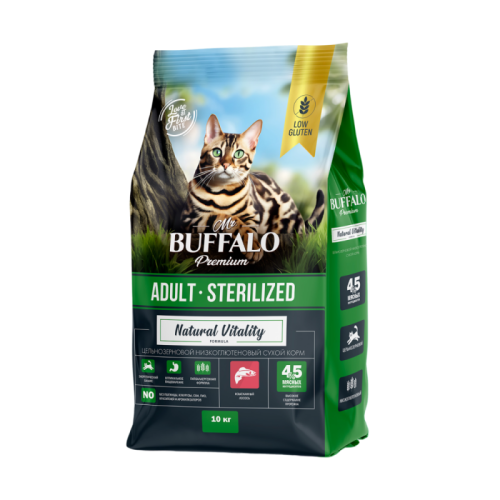 Mr.Buffalo Сухой корм д/стер.кошек лосось 10кг