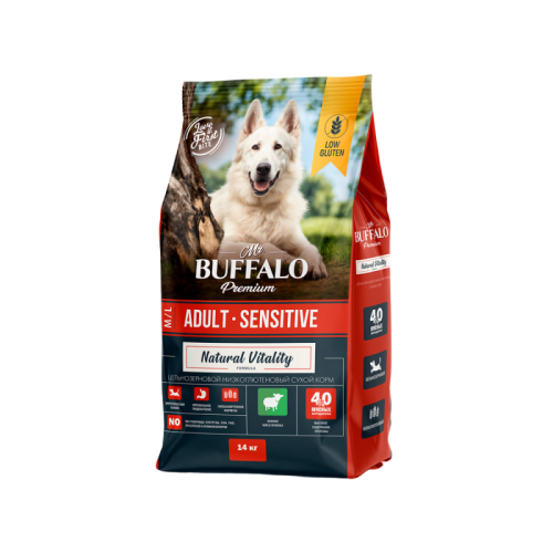 Mr.Buffalo Сухой корм для собак средних и крупных пород с чувс. пищ. Ягненок, 14кг