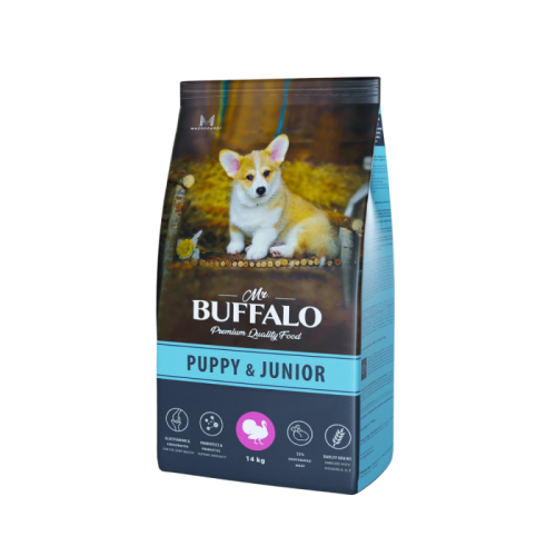 Mr.Buffalo Сухой корм для щенков и юниоров с индейкой 14кг