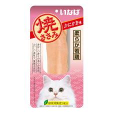 INABA Лакомство для кошек Yakisasami куриное филе cо вкусом краба 26г 