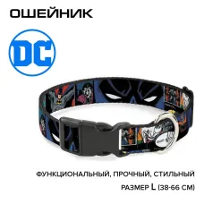 Ошейник (Buckle-Down) Бэтмен и Джокер мультицвет с пластиковой застёжкой 28-43 см