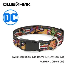 Ошейник (Buckle-Down) Девушки-герои в стиле пинап мультицвет с пластиковой застёжкой 38-66см