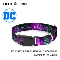 Ошейник (Buckle-Down) На прицеле Харли Квинн мультицвет с пластиковой застёжкой 28-43 см