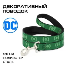 Поводок (Buckle-Down) Зеленый фонарь лого зеленый цвет 120см
