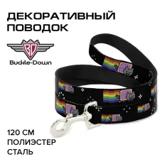 Поводок (Buckle-Down) Нян кэт черный 120см