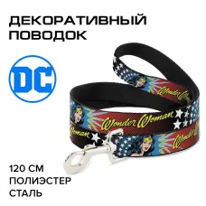 Поводок (Buckle-Down) Чудо-женщина портрет мультицвет 120см
