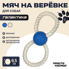 ПРОСТО КОСМОС Мяч на верёвке «Галактика», 30 см, космический синий