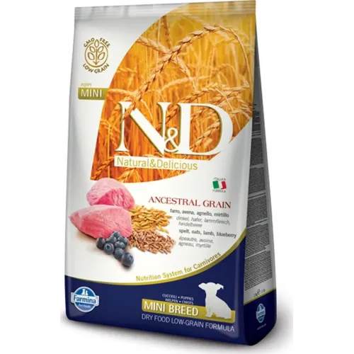 Farmina (Фармина) N&D Low Grain Dog 7кг с ягненком и черникой для щенков мелких пород (035103)