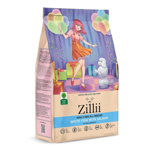 ZILLII (Зилли) Dog Adult 3кг белая рыба и лосось сухой для собак (350570)