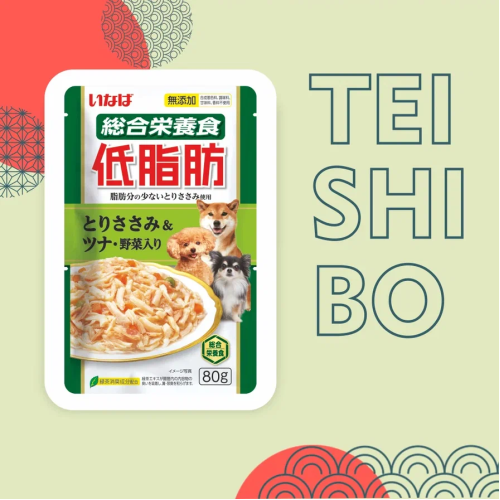 Inaba Teishibo 0,08кг Куриное филе и тунец Кацуо с овощами пауч для собак