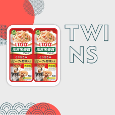 Inaba Twins 2*0,040кг Курица и говядина с овощами паучи для собак