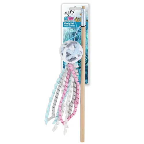 Игрушка (All For Paws) 2916 Knotty Habit Дразнилка Шарик голубой с колокольчиком 34*6см для кошек (1/48)