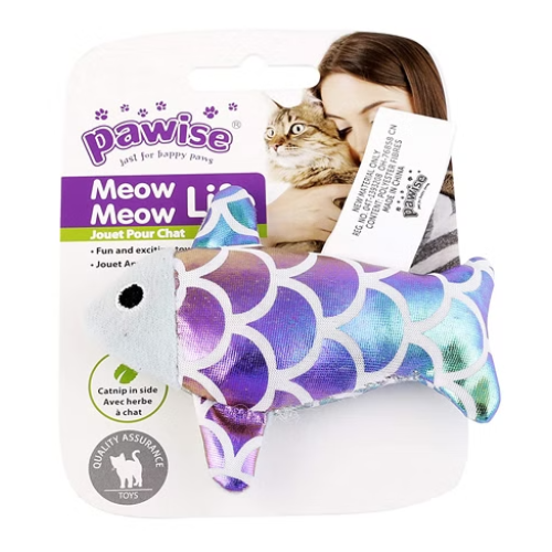 Игрушка (Pawise) 28313 Рыбка для кошек блестящая с кошачьей мятой (1/48)