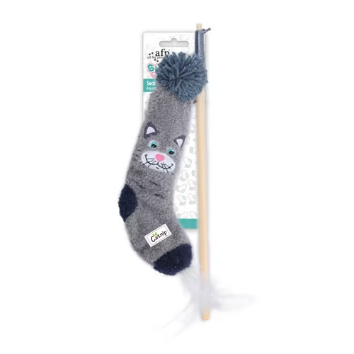 Игрушка (All For Paws) 2972 Sock Дразнилка Носок серый с кошачьей мятой для кошек 122*8,5*5,5см (1/48)
