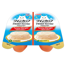 Inaba Ciao Twins Terrine 0,07кг (35г*2шт) RU1202 Паштет для кошек тунец Магуро и куриное филе со вкусом ширасу