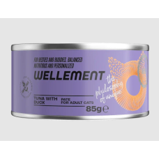Wellement 0,085кг*24шт Тунец с уткой паштет для взрослых кошек (Шоу-бокс)
