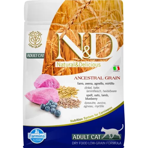 Farmina (Фармина) N&D Low Grain Cat  0,3кг низкозерновой ягненок и черника сухой для кошек (4039)