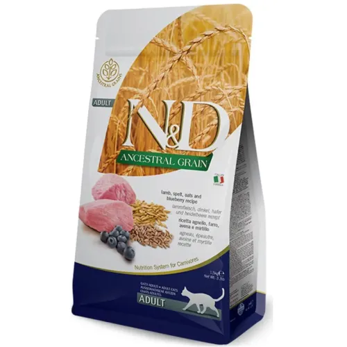 Farmina (Фармина) N&D Low Grain Cat 1,5кг низкозерновой ягненок и черника сухой для кошек (4040)