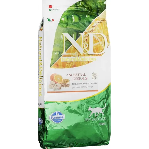 Farmina (Фармина) N&D Low Grain Cat Ocean 10кг низкозерновой треска, апельсин сухой для кошек (4175)