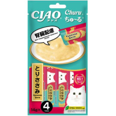 Inaba Ciao Churu 4*0,014кг Куриное филе для поддержания здоровья почек пюре-лакомство для кошек