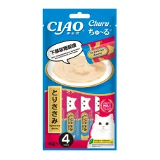 Inaba Ciao Churu 4*0,014кг Куриное филе для поддержки здоровья мочеполовой системы пюре-лакомство для кошек