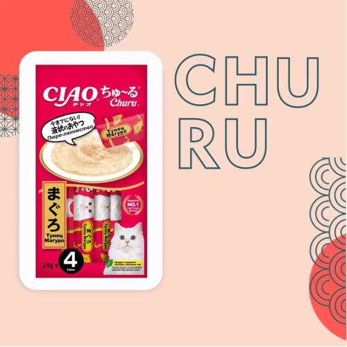 Inaba Ciao Churu 4*0,014кг Тунец Магуро лакомство-пюре для кошек