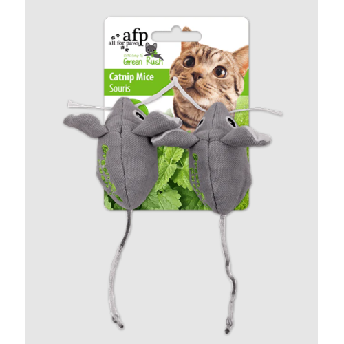 Игрушка (All For Paws) 2421 для кошек Green Rush Мышата с кошачьей мятой набор 2шт (1/48)