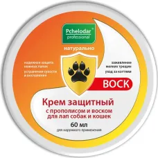 Крем (Пчелодар) защитный с прополисом и воском для лап собак и кошек, 60мл